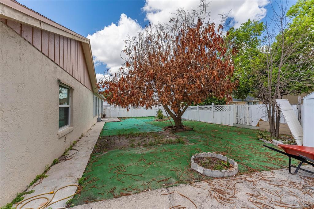 2779 Muscatello Street Orlando, FL 32837 - Photo 35 of 36 a view of a backyard with table and chairs and a large tree