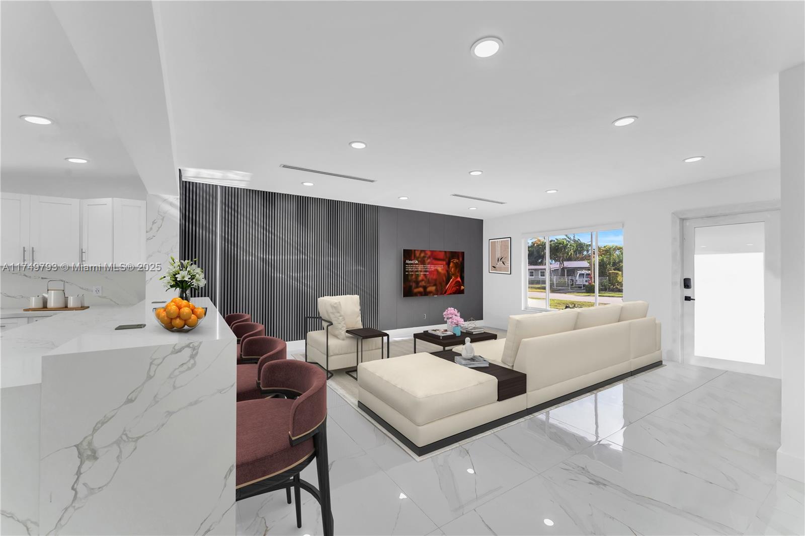 19900 Gulfstream Road Cutler Bay, FL 33157 - Photo 5 of 34 a living room with furniture and a flat screen tv