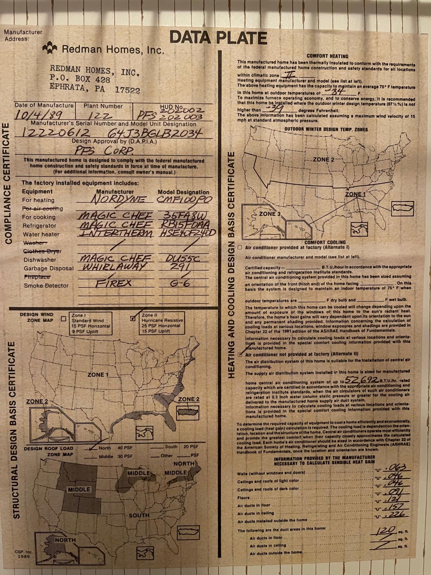 56 Tremblay Road Dexter, ME 04930 - Photo 26 of 27 Data Plate