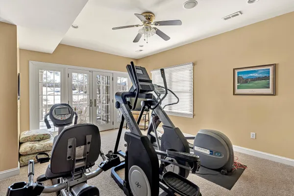 a view of a livingroom with a wooden floor