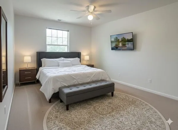 an empty room with a window