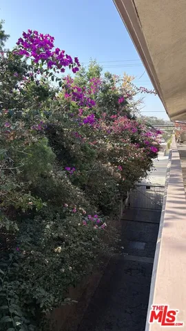 a room with a chandelier