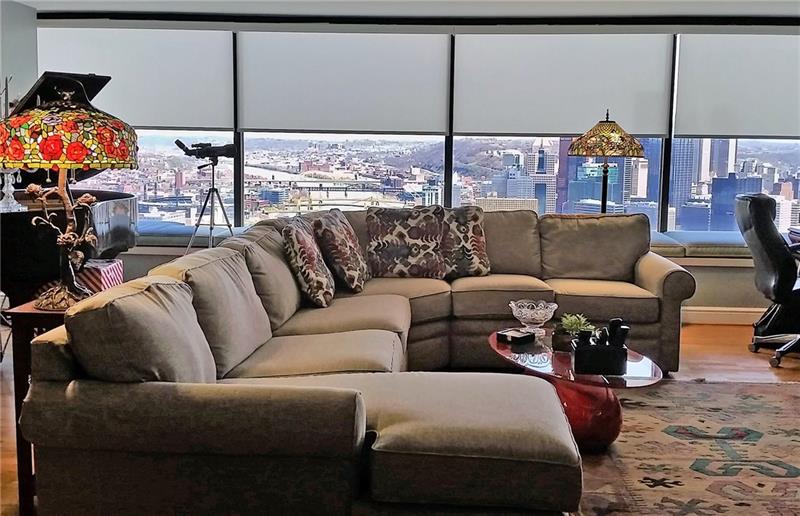 1 Trimont Lane, Unit 470D Pittsburgh, PA 15211 - Photo 17 of 21 Electronic Shades in the Living Room. What a View!