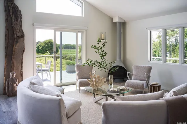 a view of an outdoor space with seating area