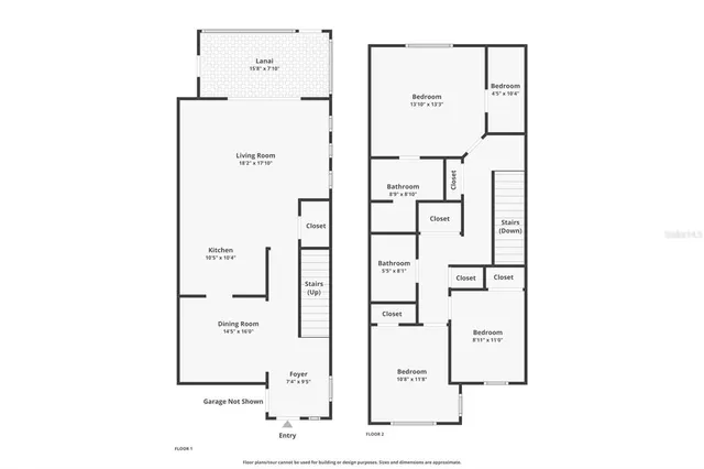 an aerial view of a house with a swimming pool