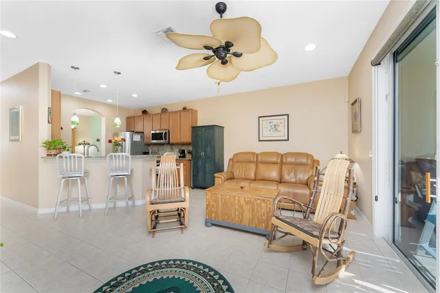 a living room with furniture