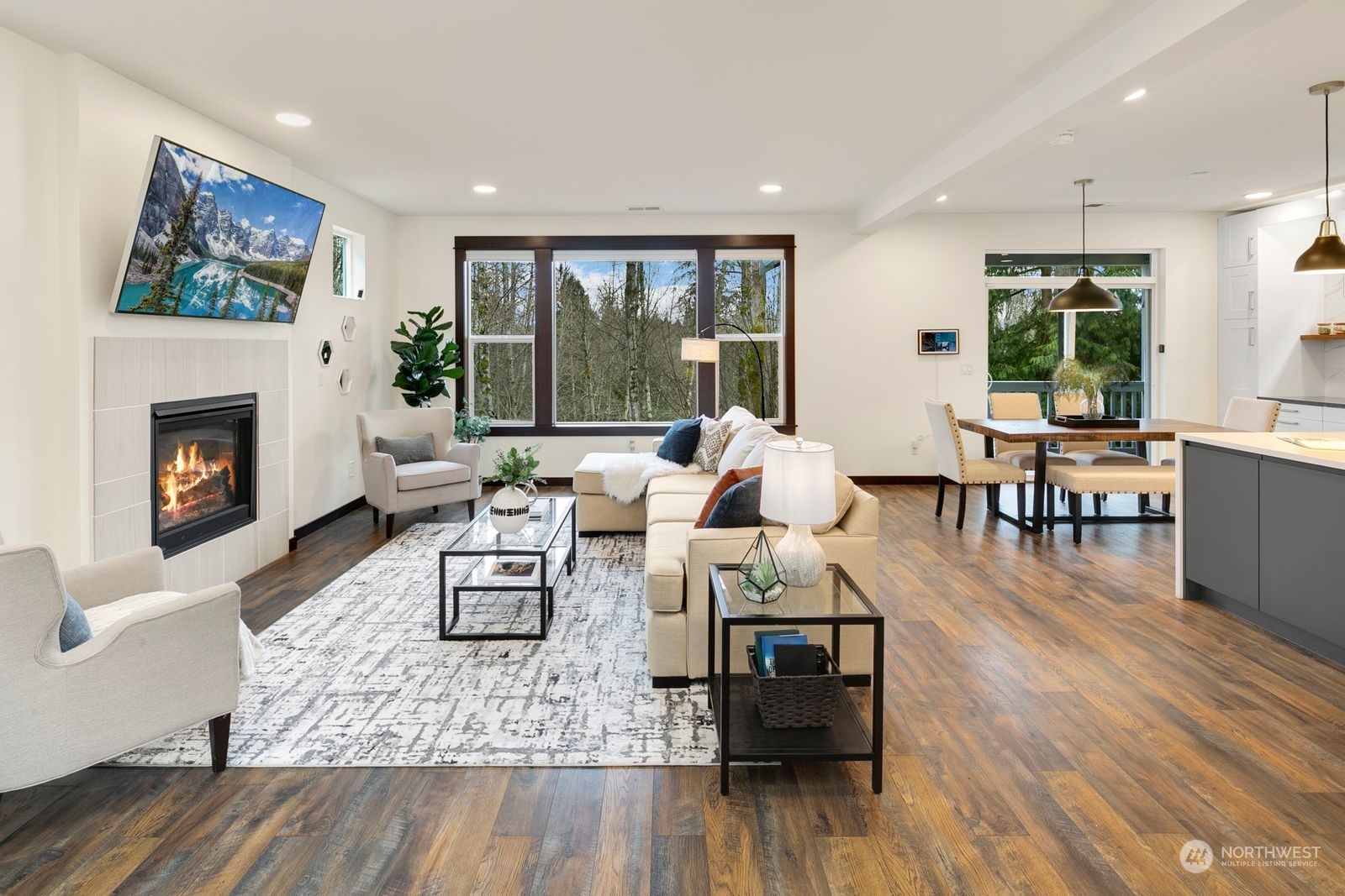 17605 3rd Avenue Southeast Bothell, WA 98012 - Photo 3 of 38 a living room with furniture and a fireplace