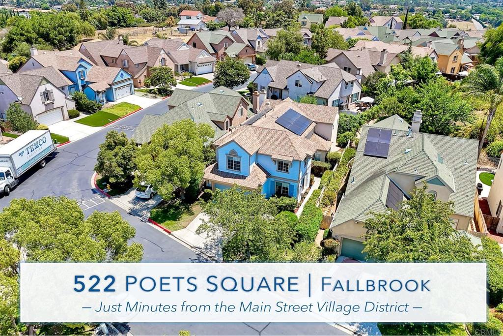 522 Poets Square Fallbrook, CA 92028 - Photo 1 of 1 an aerial view of residential houses with outdoor space