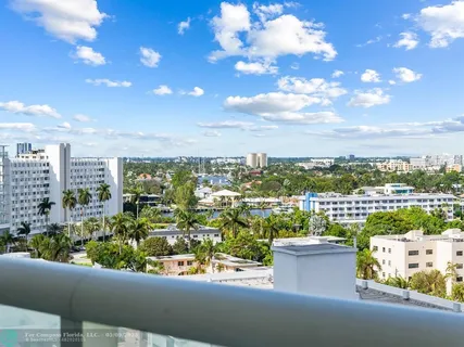 a view of city from a balcony
