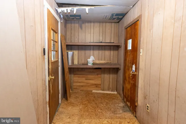 a view of a room that has a window in it