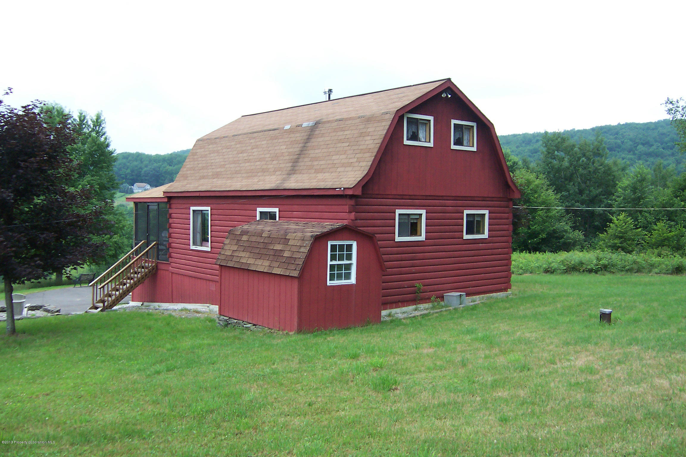 0 Olver Road Harford, PA 18823 - Photo 2 of 15 Back of log cabin with shed