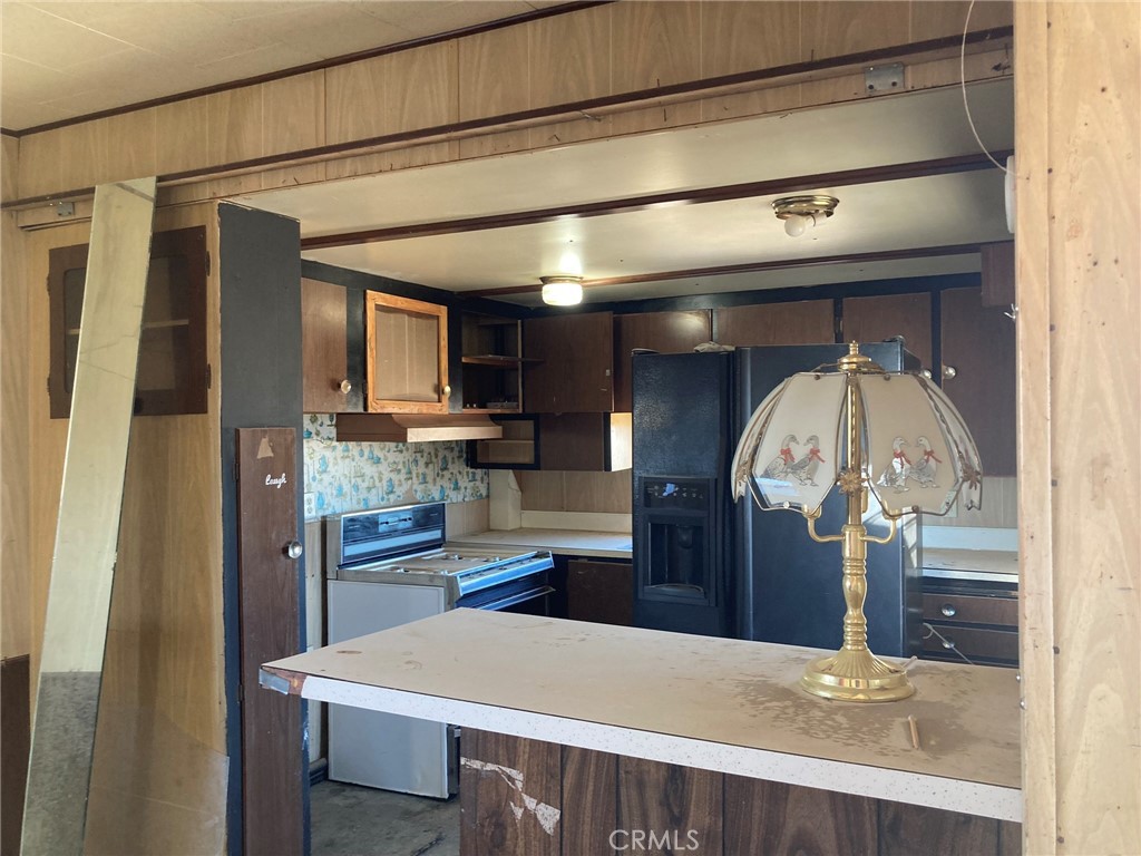 35127 Condor Road Newberry Springs, CA 92365 - Photo 43 of 60 a kitchen with stainless steel appliances a refrigerator and microwave