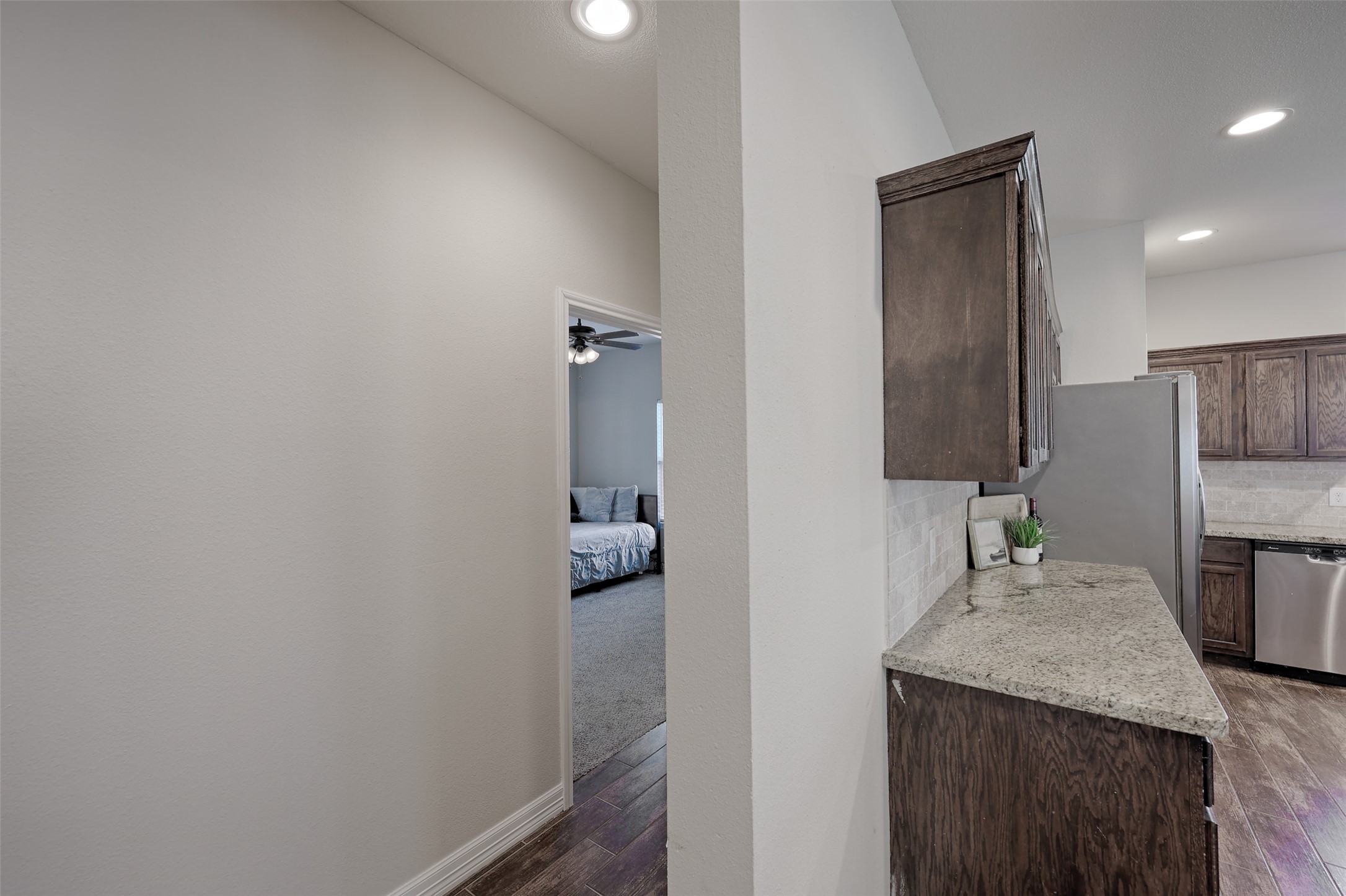 1122 Detroit Street College Station, TX 77840 - Photo 12 of 48 Bedroom suite #1 is located on the first floor, tucked behind the kitchen.
