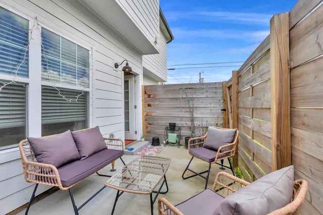 a outdoor living space with patio furniture