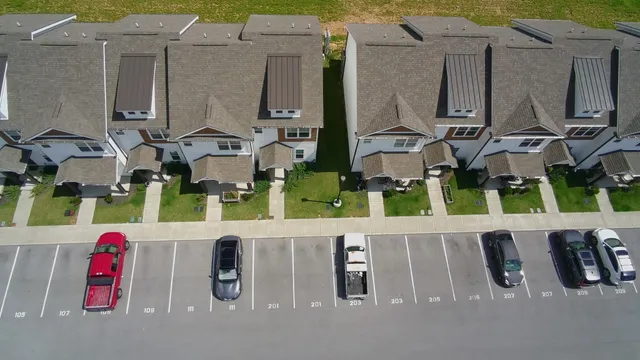 an aerial view of multiple house