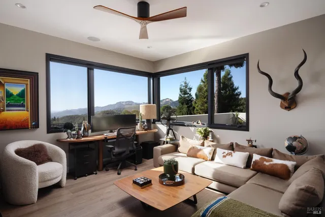 a view of a backyard