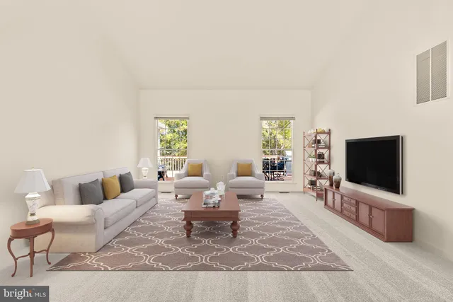 an empty room with windows