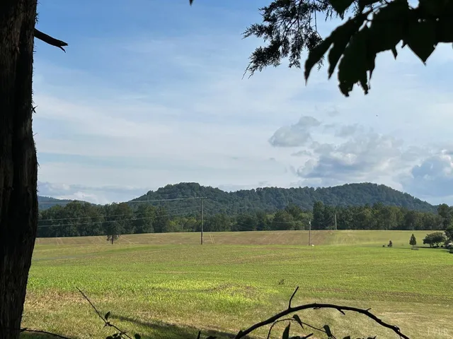a view of a lake and mountain in the back