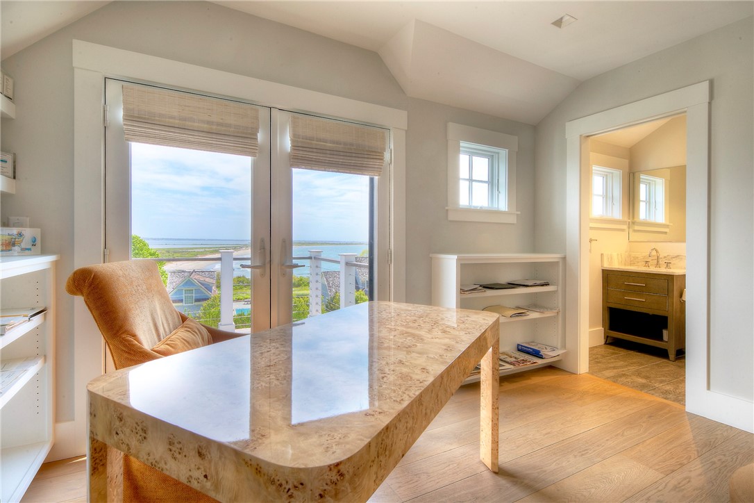 444 Purgatory Lane Middletown, RI 02842 - Photo 41 of 49 Office or Waterside Guest Bedroom with Balcony Deck overlooking water.