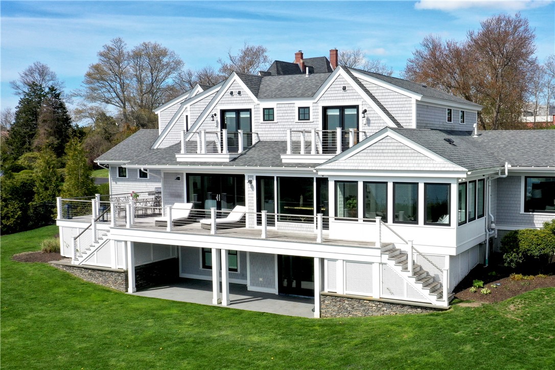 444 Purgatory Lane Middletown, RI 02842 - Photo 6 of 49 Back of Property with Waterside mahogany deck.
