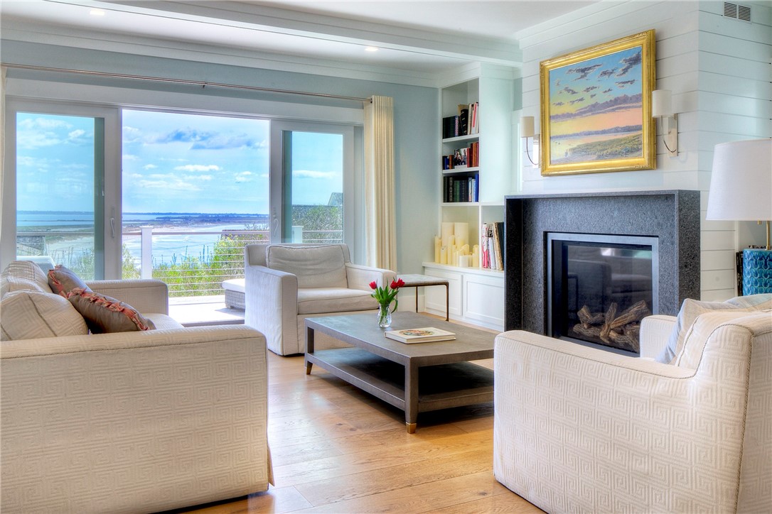 444 Purgatory Lane Middletown, RI 02842 - Photo 8 of 49 Living room with gas fireplace and w