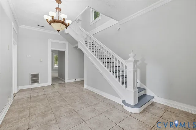 a view of an entryway with staircase