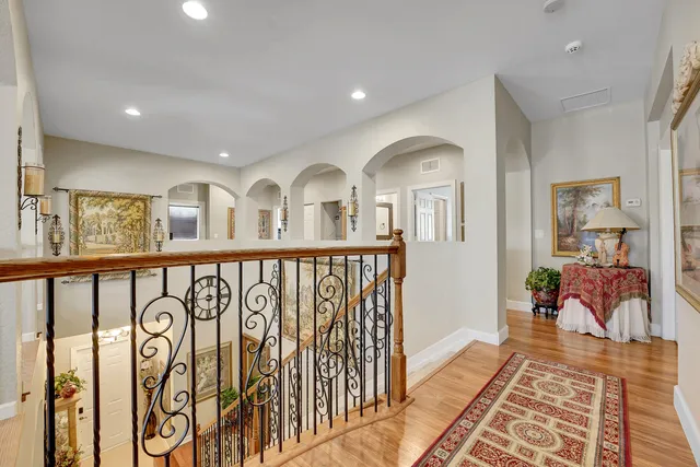 a view of a backyard with sitting area