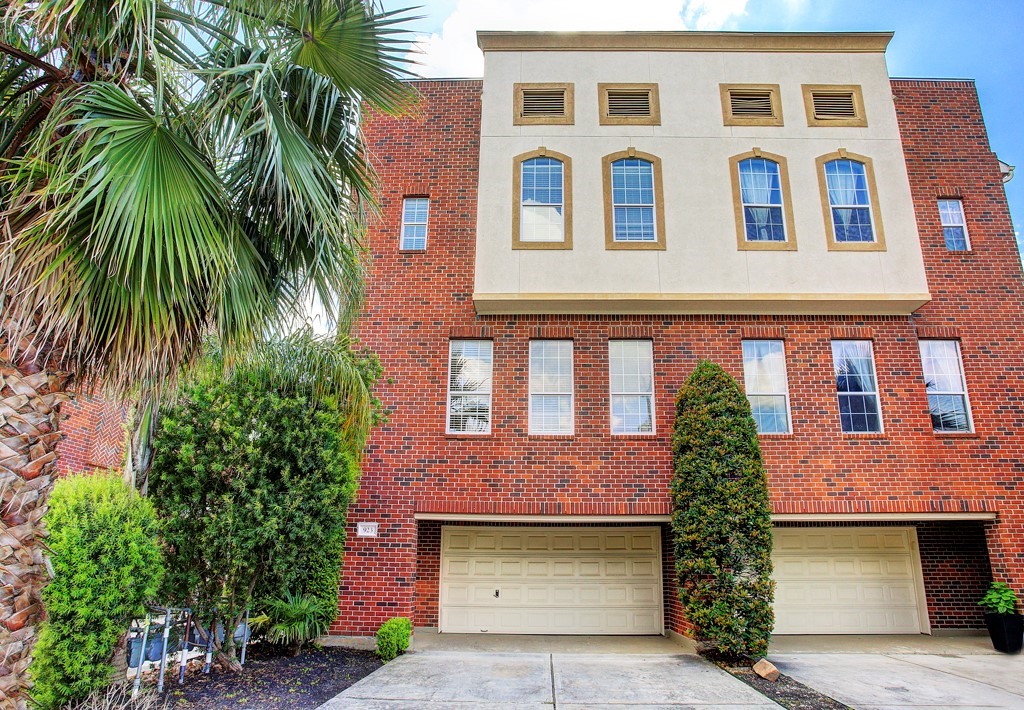 a front view of a multi story building