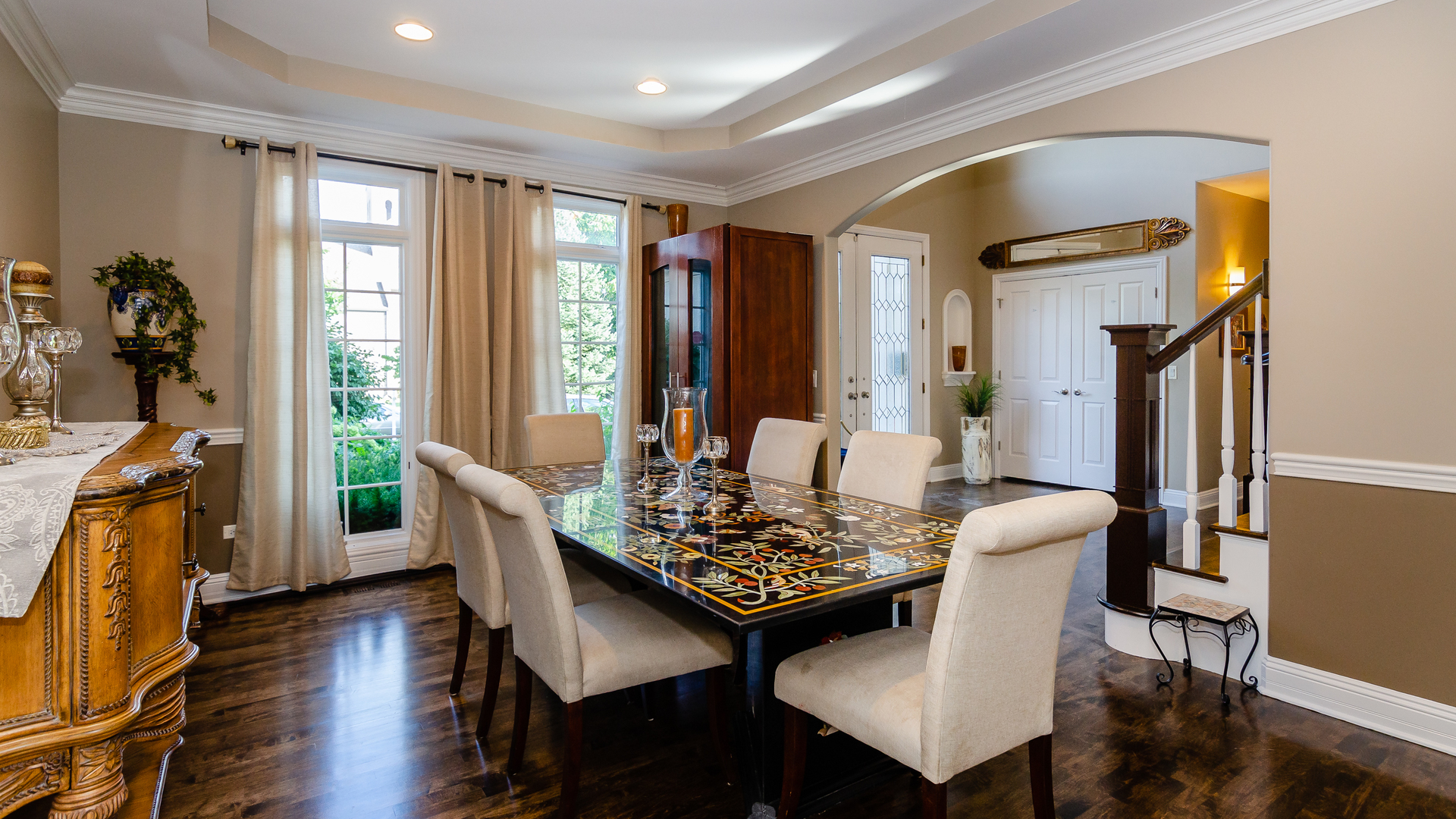 6919 Fieldstone Drive Burr Ridge, IL 60527 - Photo 11 of 58 a view of a dining room with furniture window and wooden floor