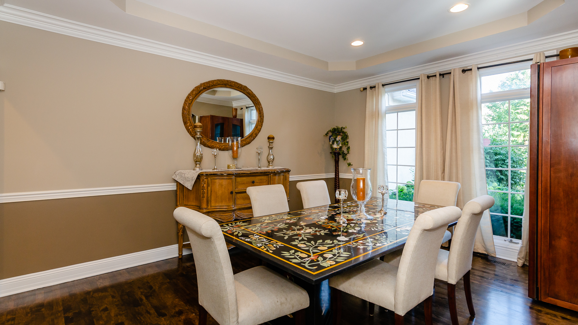 6919 Fieldstone Drive Burr Ridge, IL 60527 - Photo 10 of 58 a view of a dining room with furniture window and wooden floor