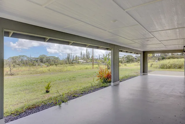 a view of a city from a big room