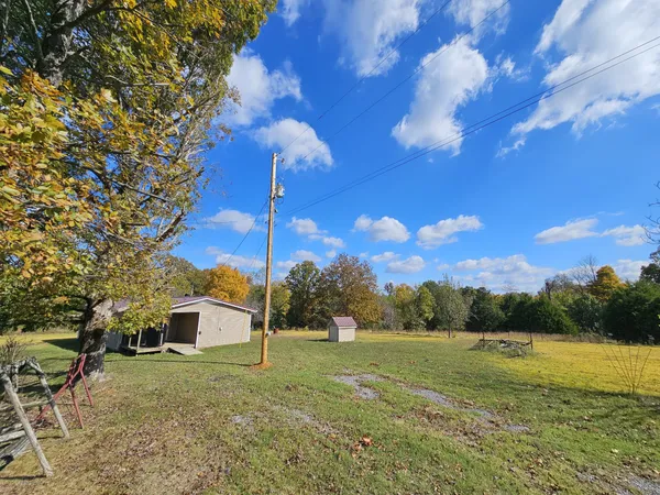 a view of a house with a backyard
