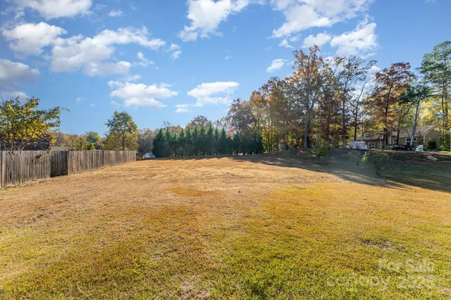 a backyard of a house with lots of green space