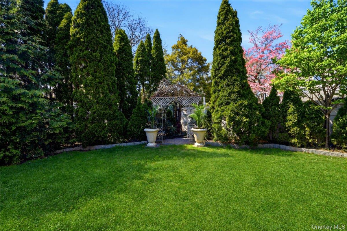 93 Fordham Street Bronx, NY 10464 - Photo 4 of 41 a view of a patio with table and chairs and potted plants and large trees
