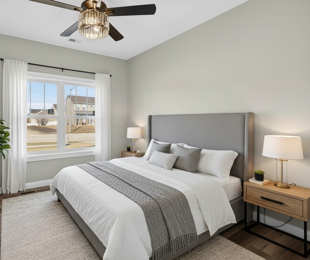 1165 Farmstone Drive Diamond, IL 60416 - Photo 5 of 35 a bedroom with a bed and wooden floor