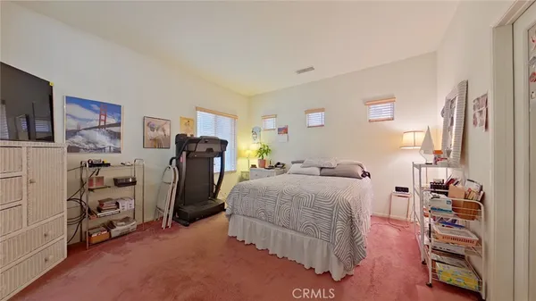 a bedroom with furniture and a walk in closet