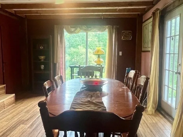 a kitchen with a stove and a refrigerator