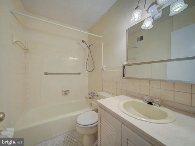 a bathroom with a sink a toilet and bathtub
