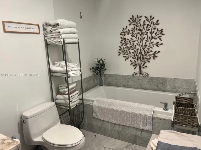 a bathroom with a toilet and a bathtub