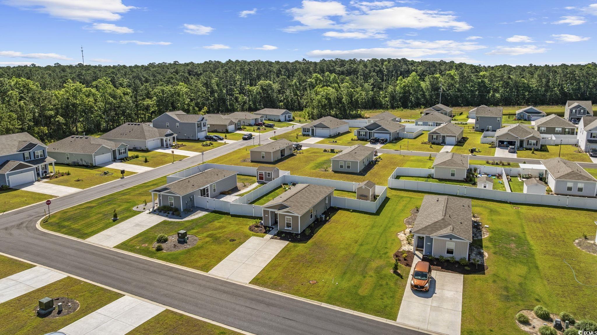 924 Akron Street Conway, SC 29526 - Photo 29 of 37 Aerial view of residential area with a forest