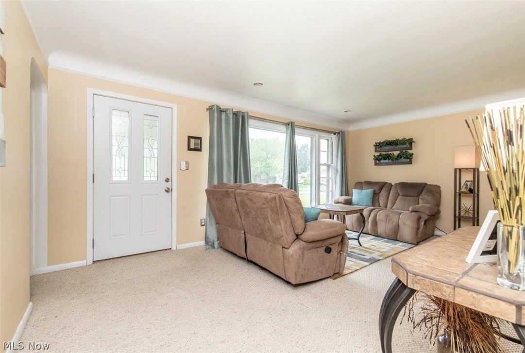 1255 Blanchester Road Lyndhurst, OH 44124 - Photo 6 of 29 Spacious Living Room with Hardwood under Carpeting