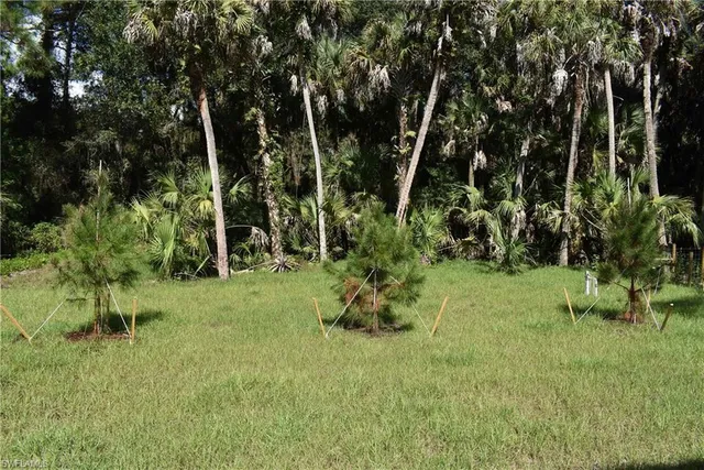 a backyard of a house with a yard and outdoor seating
