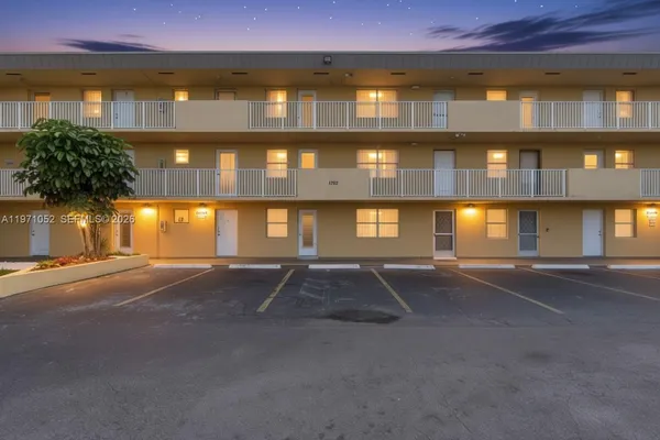 a front view of a building