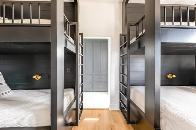 a bathroom with a tub and shower