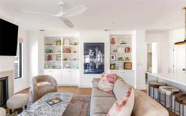 a living room with furniture and a couch