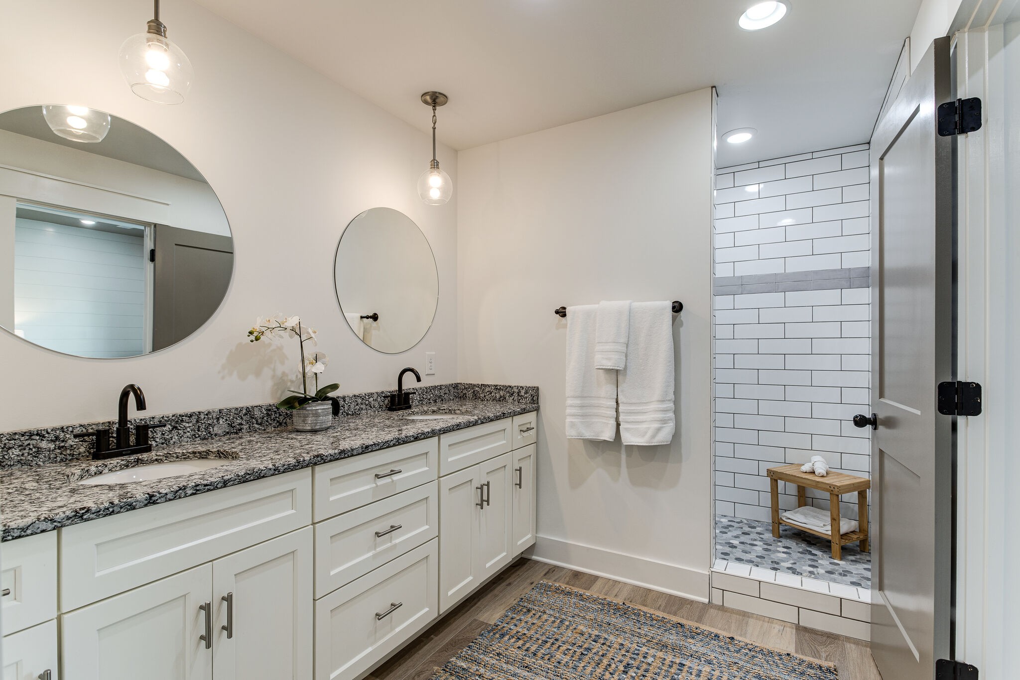 111 Barefoot Way Winchester, TN 37398 - Photo 25 of 33 a bathroom with a granite countertop double vanity sink and a mirror