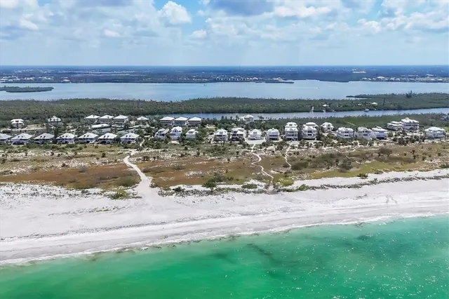 a view of a lake with a city