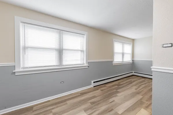 an empty room with window