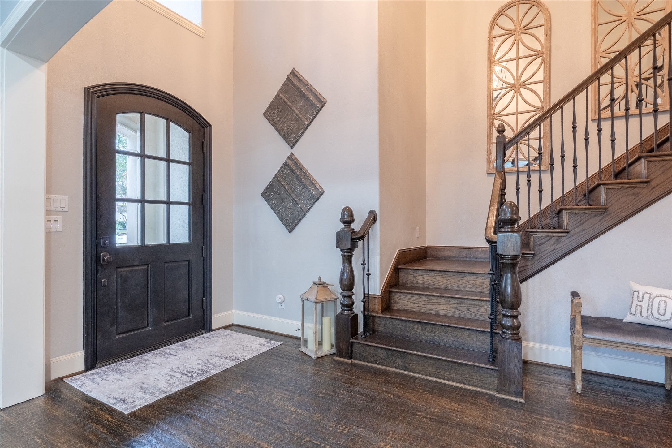 6 Rhapsody Bend Drive The Woodlands, TX 77382 - Photo 2 of 39 a view of entryway with wooden floor and stairs