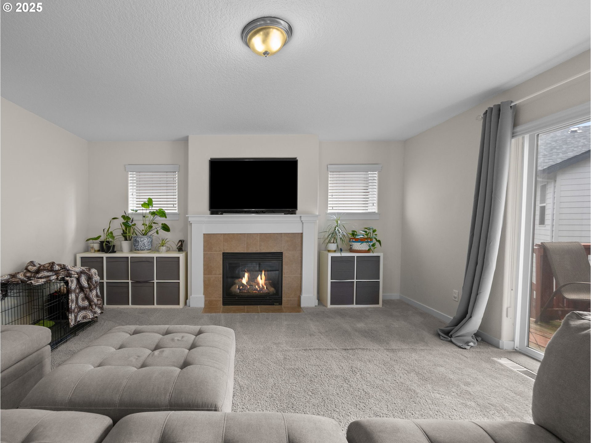 18019 Carlson Avenue Sandy, OR 97055 - Photo 6 of 23 a living room with furniture a fireplace and a flat screen tv
